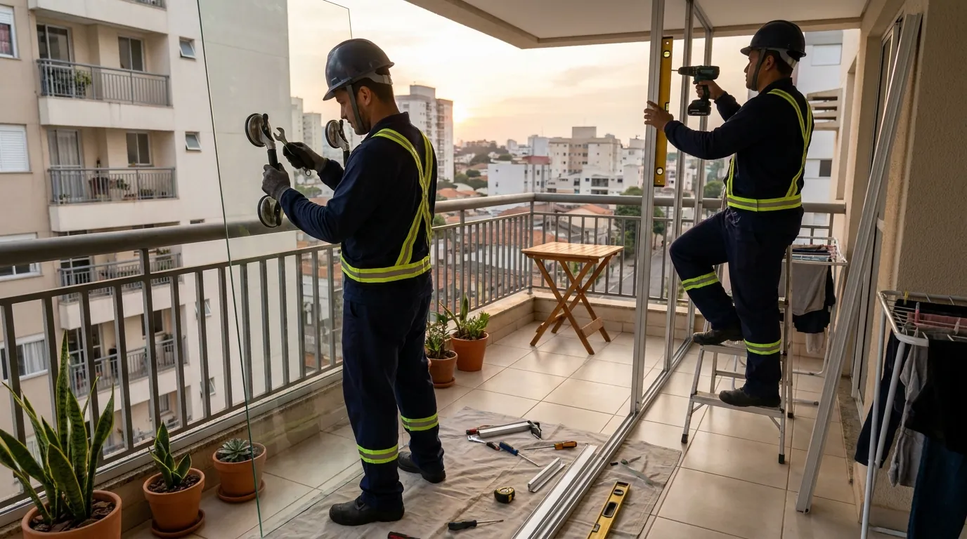 Envidraçamento de Sacada em São José dos Pinhais‑PR