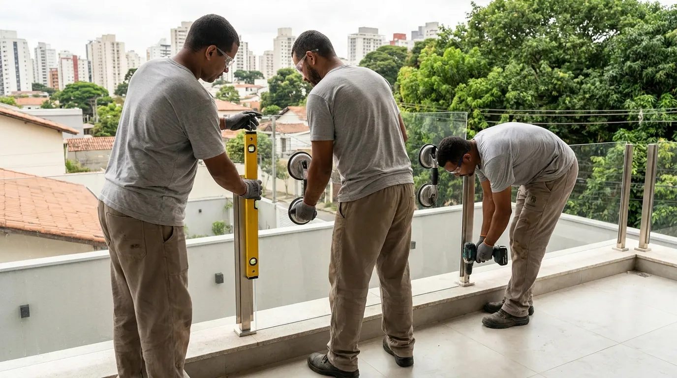 Guarda-Corpo de Vidro para Sacada em São José dos Pinhais‑PR